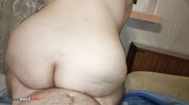 StepMom Rides 19yo Stepson Until Thick Cum Drips On Her Clit