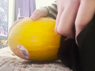 cute femboy screws fruit