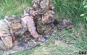 German Military Men Go Wild Outdoors