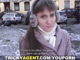 Tricky Agent - Fucked right into an asshole with her bf downstairs