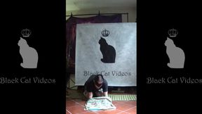 hands trampling in flat studded sandals featuring Alice (fullbody)