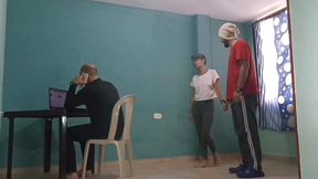 My Slutty Stepmom Fucks My Friend While I'm Working on the Computer