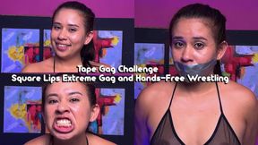 Tape gag challenge square lips hands-free - Sloan
