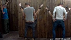 Sensual Euro hotties enjoy dirty sex in the old garage