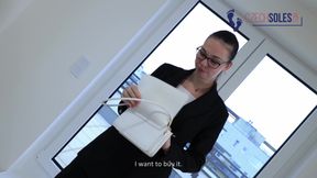 Paying Your Commission with Her Sexy Feet and Pantyhose