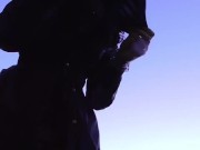 Sissy flash her clitty in public & cum twice