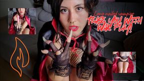 Sexy vampire manipulate your mind with long nails and hot wax! Scratching & wax play LONG NAIL LOVERS