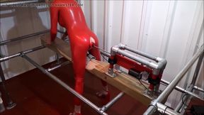 rachelsexymaid 34 dungeon fuckmachine in red rubber