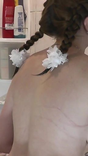 Naturists Home nudism. Adult neighbour shaves in bathroom while virgin naked girl takes shower. Old young. Natural&hellip;   Clip 2