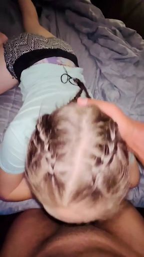 Sneaky Link with a White Slut Who Gags and Slurps BBC