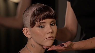 Nikita gets a surprising new look - shaved smooth (STEP 3)