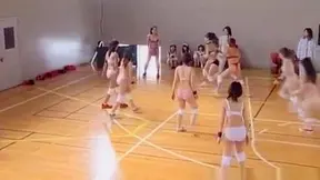 Athletic JAV Stars Engage in Steamy Courtside Group Sex Festivities
