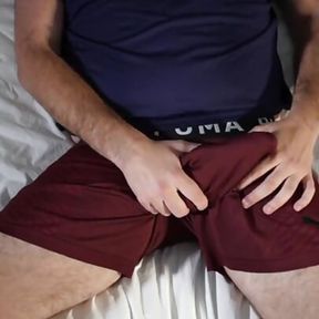 Massive Cumshot Over Sportswear