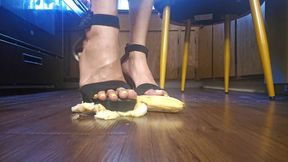 Poor Banana, It should have been you Food crush with black peep toe heels