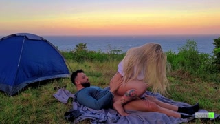 Risky Sex Real Amateur Couple Fucking in Camp - Sexdoll 520