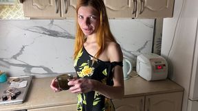 marry thin redhead pov teabag blowjob facial selfie video