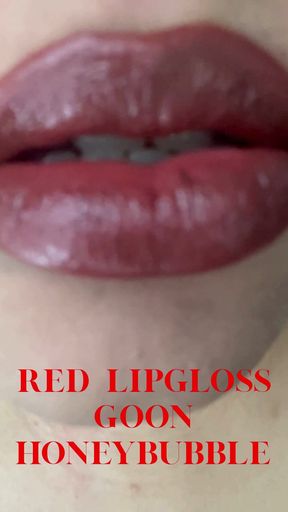 Applying Red Lipgloss Lip Fetish, Gooning, Femdom, Findom