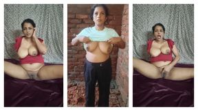 Season 305. Desi Young bhabhi pressing her big boobs