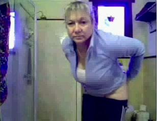 Mature neighbour filming herself in the bathroom