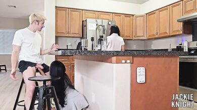 Pinay Sis Slips Big Cock In Kitchen Sneaky Cheating Cum Inside