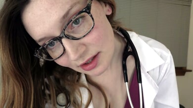 Bettie Bondage plays doctor and gives a messy facial after intense oral