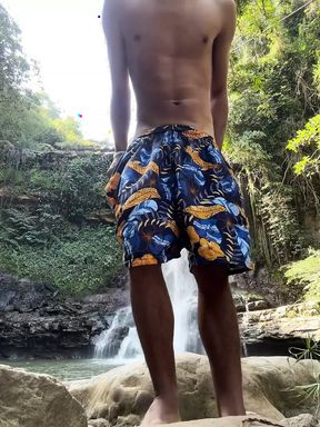 I Cum Really Hard Outdoors Under a Waterfall