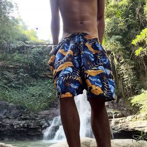 I Cum Really Hard Outdoors Under a Waterfall