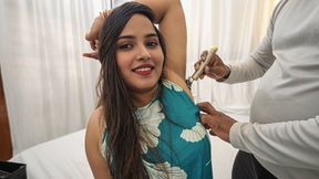 Desi Stepsister Fucked Hard by Stepbro (saloon Guy) When She Were Trimmed Armits Hair