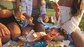 Risky Public Flashing - Picnic In The Park With Friends