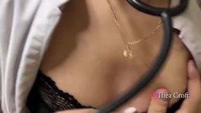 Deepthroat and cum swallowing with fake doctor blonde milf