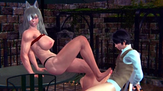 Strong Warrior Ghislaine Dedoldia Dominates Guy footfetish BDSM