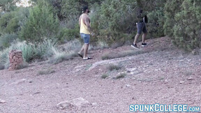 Buffed & tattooed guy bareback fucks his Asian buddy