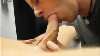 Daddy Blows Young Straight Guy and Swallows Cum