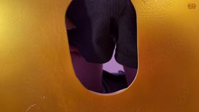 Big horny cock sucked at gloryhole