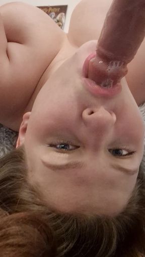 POV Blowjob - Head Hanging off the Bed