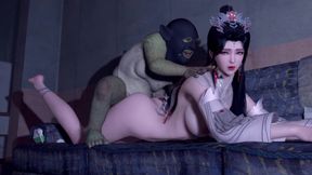 3D Big Boobs Cosplay Super Model Teasing the Short Elf