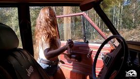 PTP 1346 – Jane Cranking the Jeep in Daisy Dukes, Black Vans & Scrunched Socks