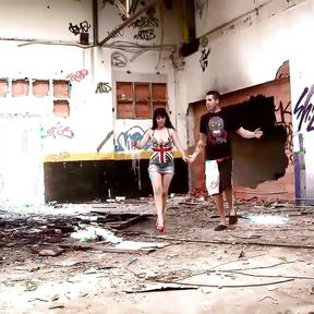 Dark haired MILF from Germany gets smashed in the abandoned warehouse