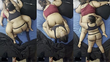 2 Thick Black Lesbians Strapping from the Ceiling View