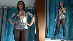 Shiny Leotard and Pantyhose - HD