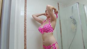 Stunning Blonde Babe Sapphire Feels Herself Naughty in the Shower