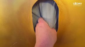 Horny Italo cock at the gloryhole - Made to cum with tongue technique!