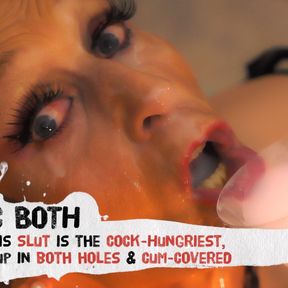 #57 Trailer-This Slut is the Cock-Hungriest, filled up in both holes &amp; cum-covered - BeingBoth