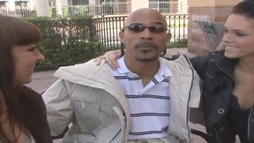 Two sexy brunettes, one big black cock, and a sizzling cum swapping finish