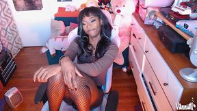 girl next door goons?! - trans girl vanniall teases her bulge and strokes her bbc in full cam show