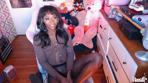 girl next door goons?! - trans girl vanniall teases her bulge and strokes her bbc in full cam show