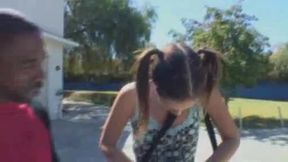 Super skinny slut fucked in the ass by BBC