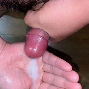 Tiny Asian Dick Masturbates and Cums (Slurp)