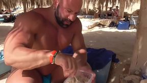 Muscle bull BB Hans Hoffman taking a holiday in Egypt