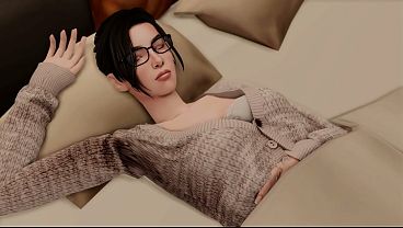 nerdy girl'_s horny christmas wish comes true double penetration